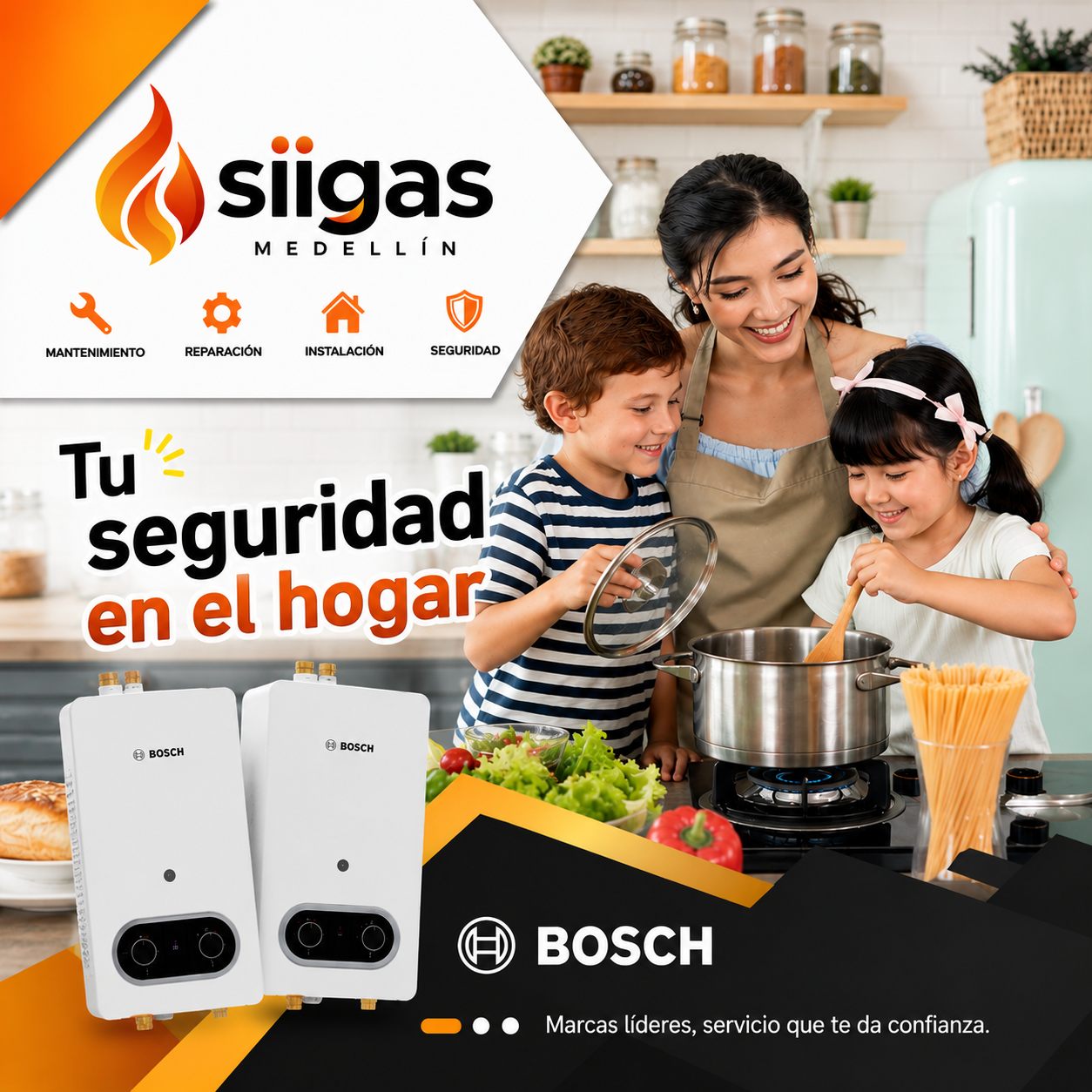 Siigas Medellín - Tu seguridad en el hogar, calentadores Bosch e instalación certificada